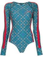 The Upside Aztec Print One-piece Body - Blue