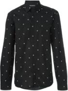 Neil Barrett Cross Print Shirt, Men's, Size: 40, Black, Cotton