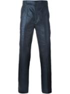 Paul Smith Metallic Tailored Trousers, Men's, Size: 30, Blue, Cupro/linen/flax