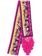 Emilio Pucci Fuchsia Guanabana Print Macramé Tassel Scarf - Pink