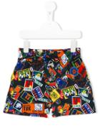 Kenzo Kids Patch Print Swim Shorts, Boy's, Size: 10 Yrs