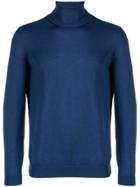 Boss Hugo Boss Turtle-neck Fitted Jumper - Blue