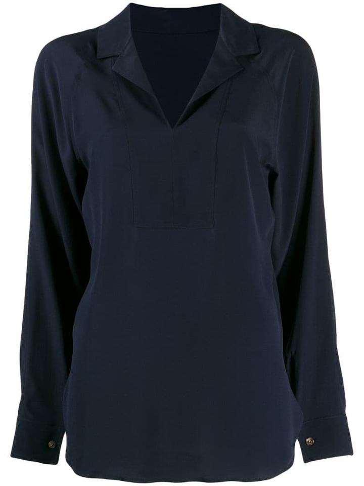 Cédric Charlier Blouse With Back V Neck - Blue