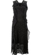 Carven Lace Ruffle Panel Dress - Black