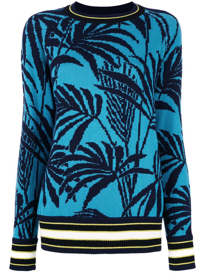 Antonia Zander Palm Trees Jumper, Women's, Size: Small, Blue, Cashmere