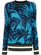 Antonia Zander Palm Trees Jumper, Women's, Size: Small, Blue, Cashmere