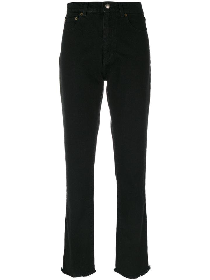 Magda Butrym Straight Leg Raw Edge Jeans - Black