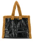 Stand Lola Shearling Tote - Black