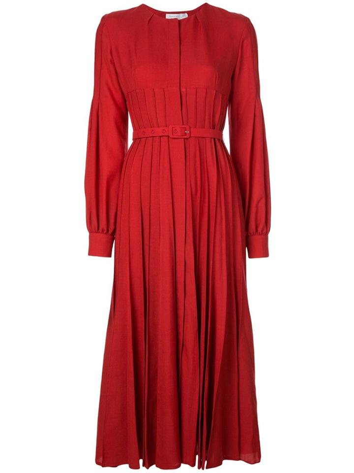 Gabriela Hearst Pleated Midi Dress - Red