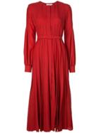 Gabriela Hearst Pleated Midi Dress - Red
