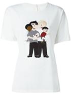 Dolce & Gabbana Family Patch T-shirt, Women's, Size: 38, White, Silk/cotton/spandex/elastane/wool