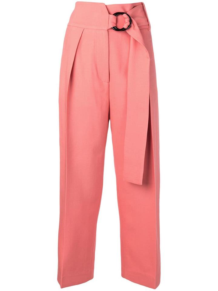 Petar Petrov Ring Buckle Cropped Trousers - Pink