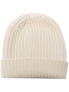 Jil Sander Turn-up Knitted Beanie - White