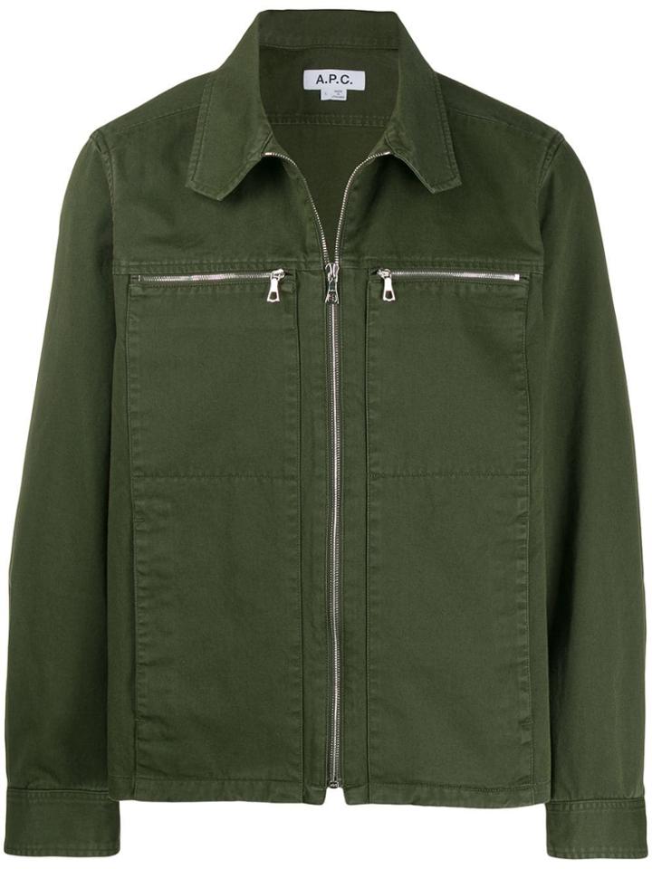 A.p.c. Zip Front Jacket - Green