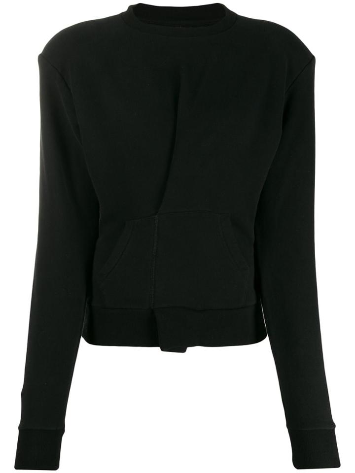 Unravel Project Pintuck Front Sweatshirt - Black