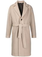 Hevo Belted Single-breasted Coat - Neutrals