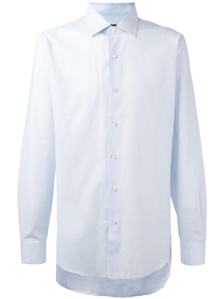 Barba - Plain Shirt - Men - Cotton - 38, Blue, Cotton