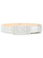 Alessandra Rich Crystal Embellished Belt - White