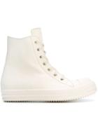 Rick Owens Classic Hi-top Sneakers, Men's, Size: 45, White, Leather/rubber