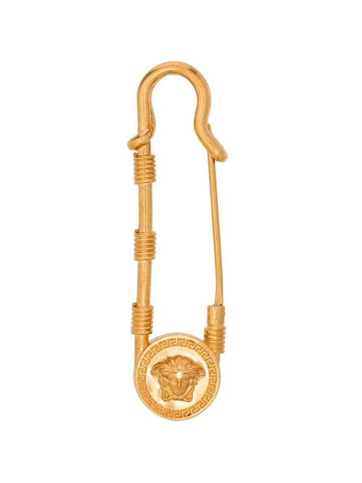 Versace Gold-tone Medusa Safety Pin Brooch