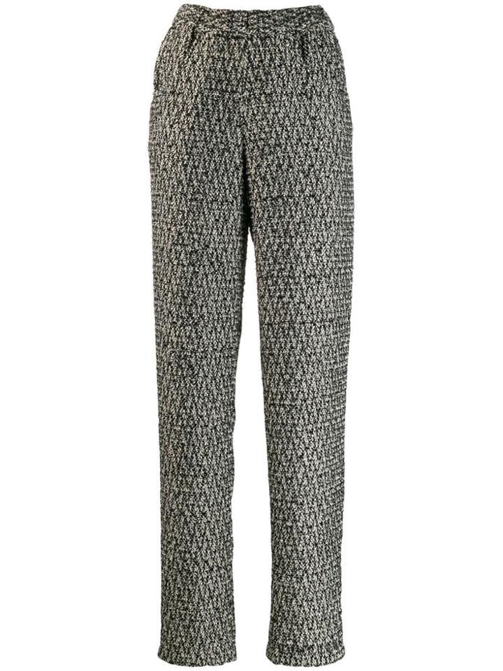 Almaz Straight Tweed Trousers - Grey