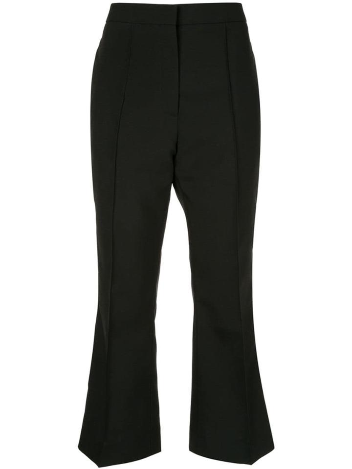Rochas Cropped Flared Trousers - Black
