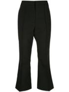 Rochas Cropped Flared Trousers - Black