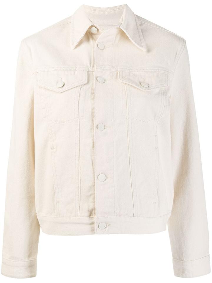 Calvin Klein Pointed Collar Trucker Jacket - Neutrals