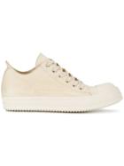 Rick Owens Ivory Low Leather Sneakers - Nude & Neutrals