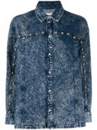 Sandro Paris Studded Denim Shirt - Blue