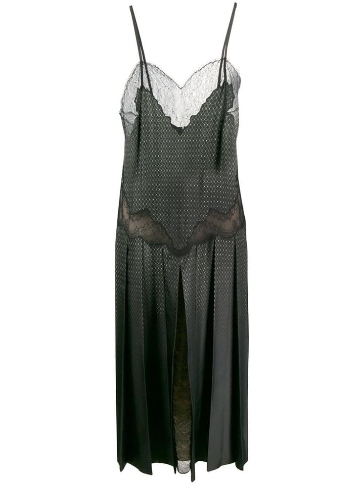 Fendi Sleeveless Lace Panelled Dress - Green