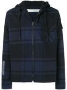 Off-white Checked Hooded Jacket - Blue