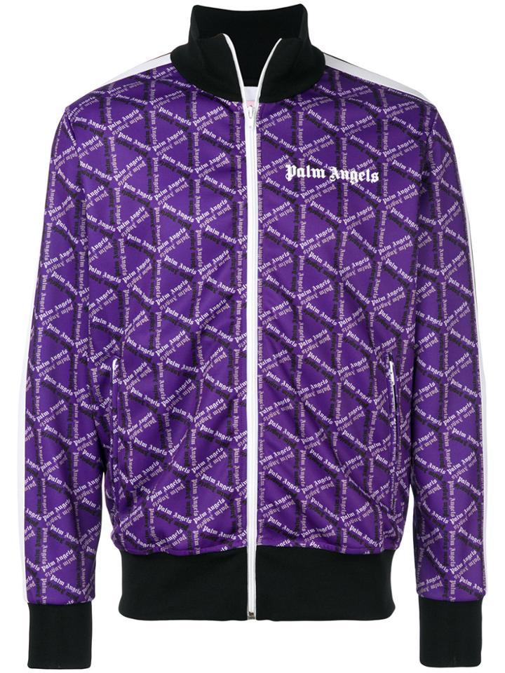 Palm Angels Storm Monogram Zipped Track Jacket - Pink & Purple