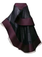 Esteban Cortazar Asymmetric Flamenco Skirt - Pink & Purple