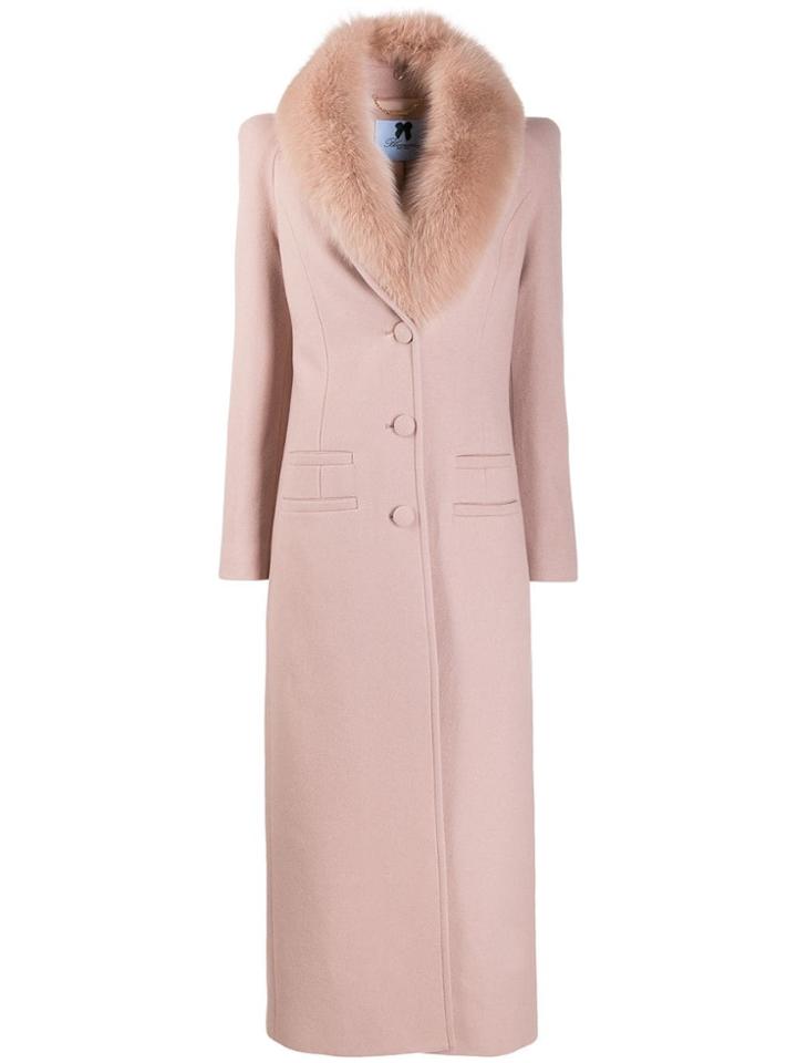 Blumarine Fur Trim Coat - Pink