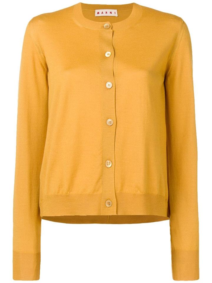 Marni Crew Neck Cardigan - Yellow