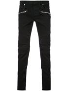Balmain Ribbed Biker Jeans - Black