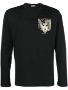 Versace Jeans Metallic Printed Logo Long Sleeve T-shirt - Black