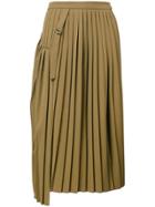 Joseph Pleated Wrap Skirt - Brown