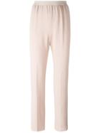 Agnona Elasticated Waistband Trousers, Women's, Size: 44, Pink/purple, Viscose/spandex/elastane