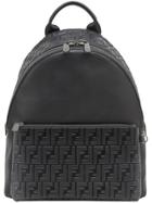 Fendi Embossed Ff Backpack - Black