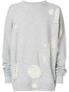 Paura Distressed Slouched Sweatshirt - Grey