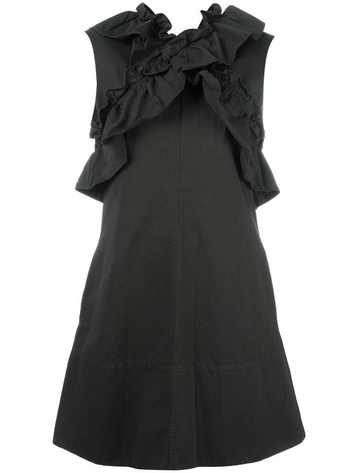 Marni Ruffled Sleeveless Dress, Women's, Size: 38, Green, Cotton/linen/flax