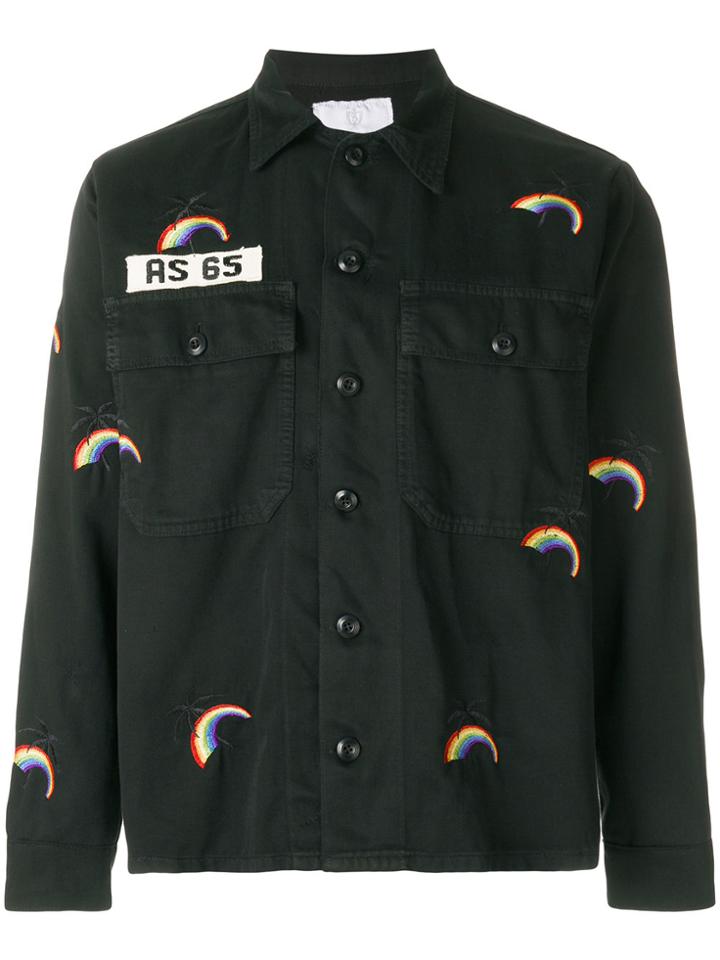 As65 Rainbow Embroidered Shirt - Black