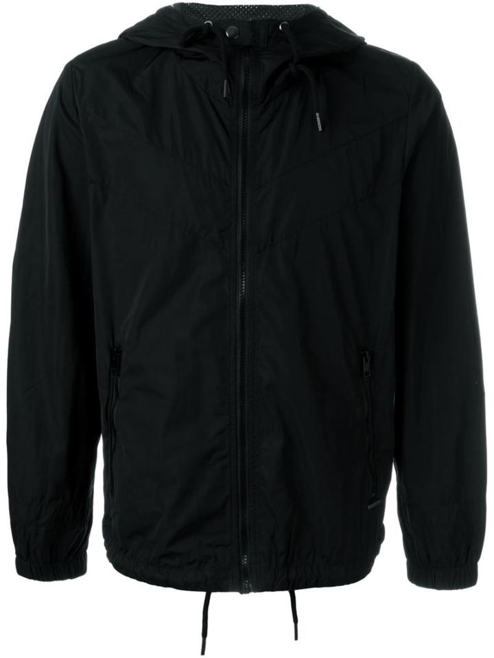 Diesel Snap Collar Wind Breaker, Men's, Size: M, Black, Polyester
