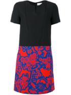 Carven - Slit Neck Shift Dress - Women - Silk/polyester/acetate - 42, Black, Silk/polyester/acetate