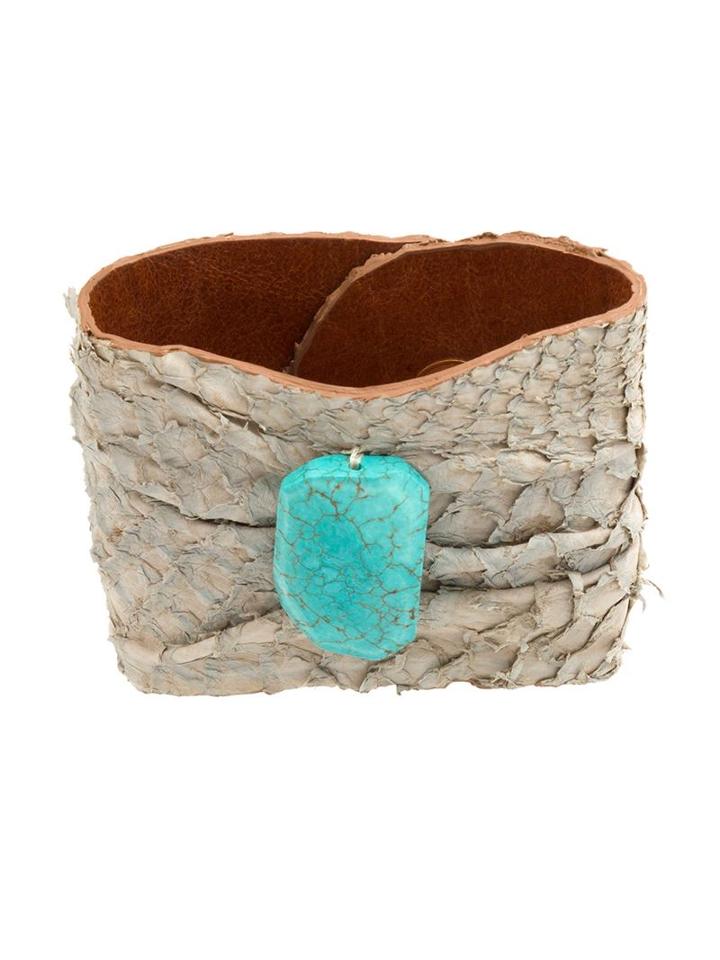 Xaa Leather Cuff, Women's, Grey