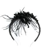 Simone Rocha Embellished Feather Hairband - Black