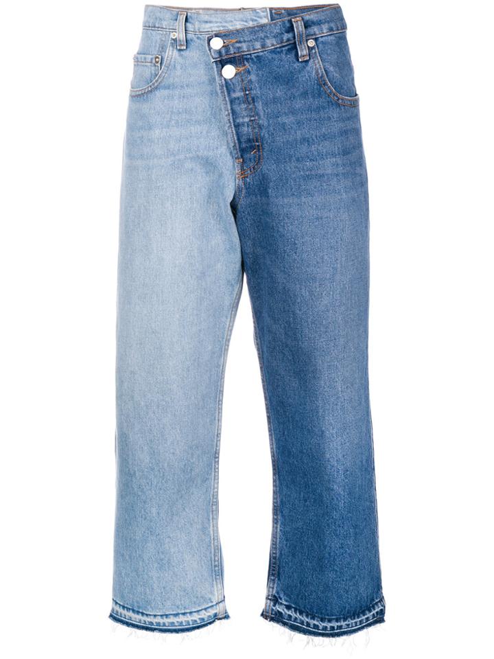 Monse Bicolor Cropped Jeans - Blue