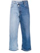 Monse Bicolor Cropped Jeans - Blue